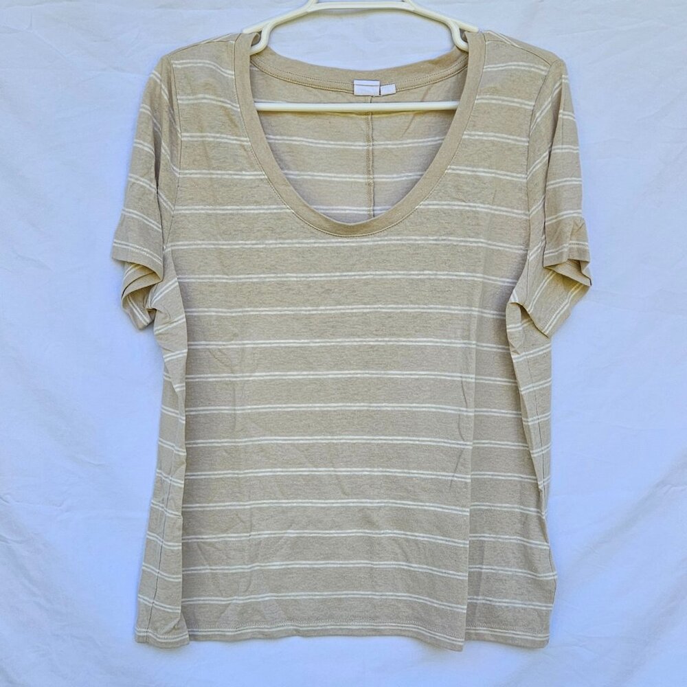 Relaxed Linen Blend Scoop Neck T-Shirt